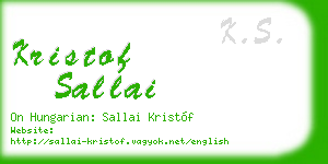kristof sallai business card